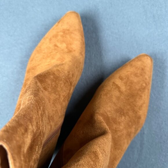 Maurices Womens 9.5 Cognac Brown Pointed Toe Ankle Side Zip Boots Booties NWT - Picture 8 of 11
